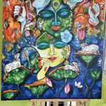 Radhakrishna Acrylic Abstract Art – Premium Wall Painting